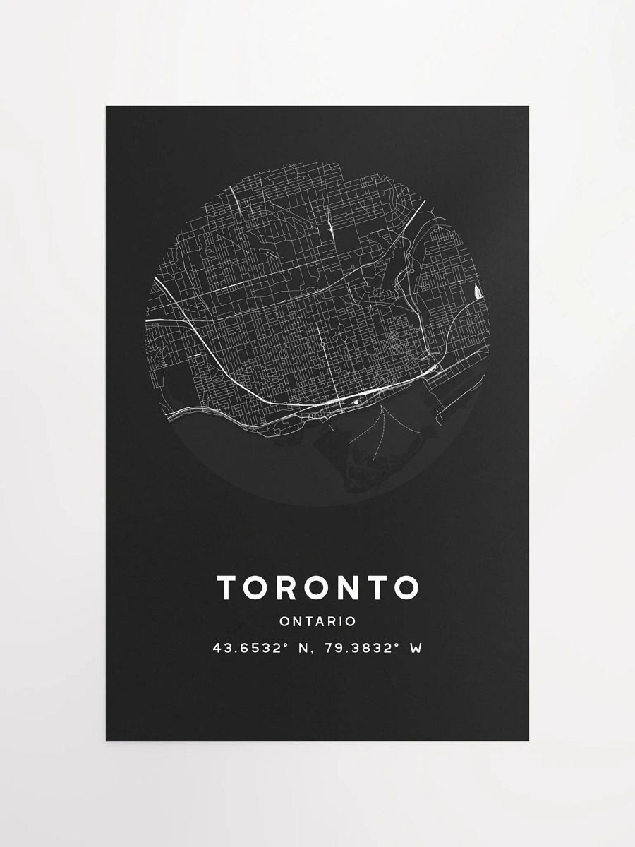 Toronto Street Map Poster – Black Minimalist Circular City Art product image (4)