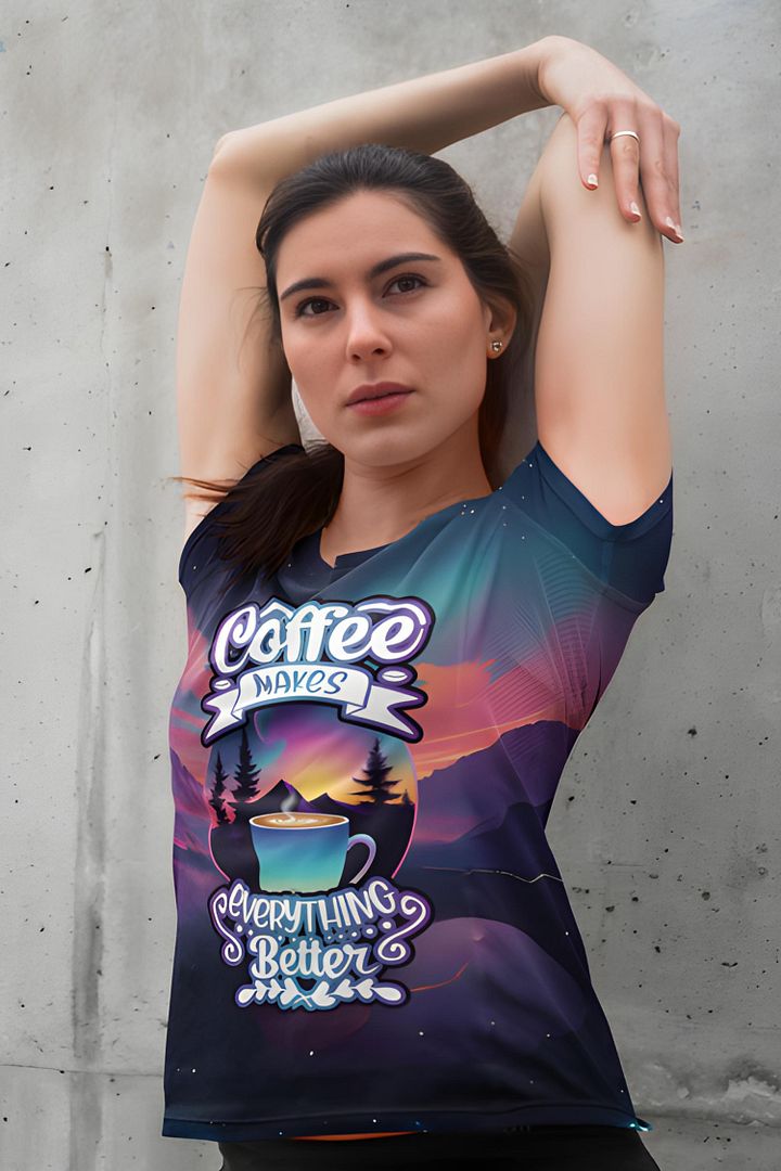 Coffee Makes Everything Better All Over Print T-shirt product image (1)