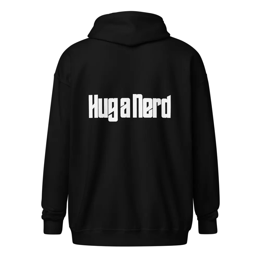 Hug a full zip Hoodie (White Print) product image (1)