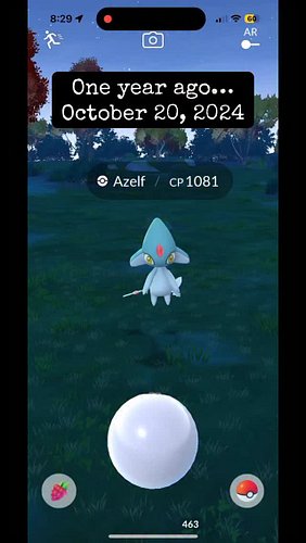 I can’t believe it happened again!!

Two wild non-event Azelf have now spawned for me, almost exactly one year apart. On top ...