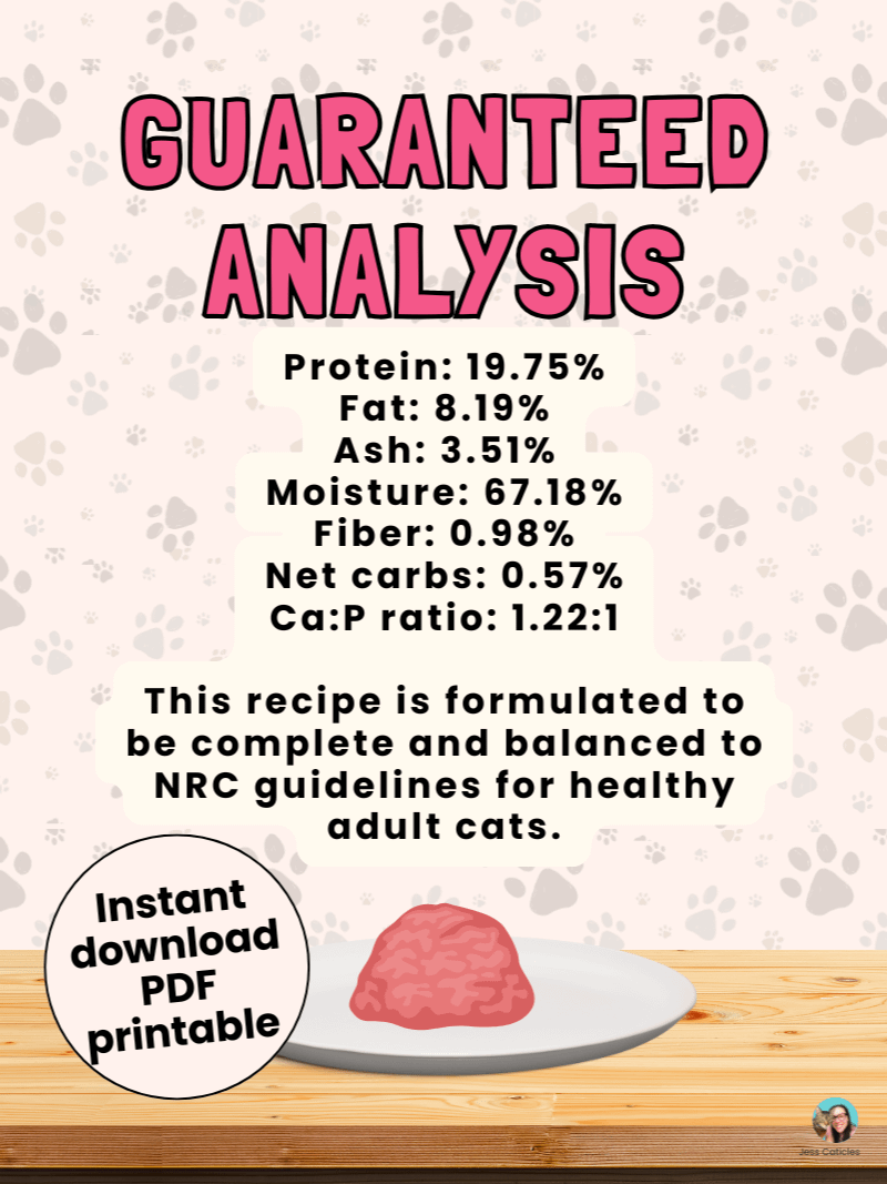 Pork raw boneless cat food recipe ~ 1 recipe for adult cats product image (4)