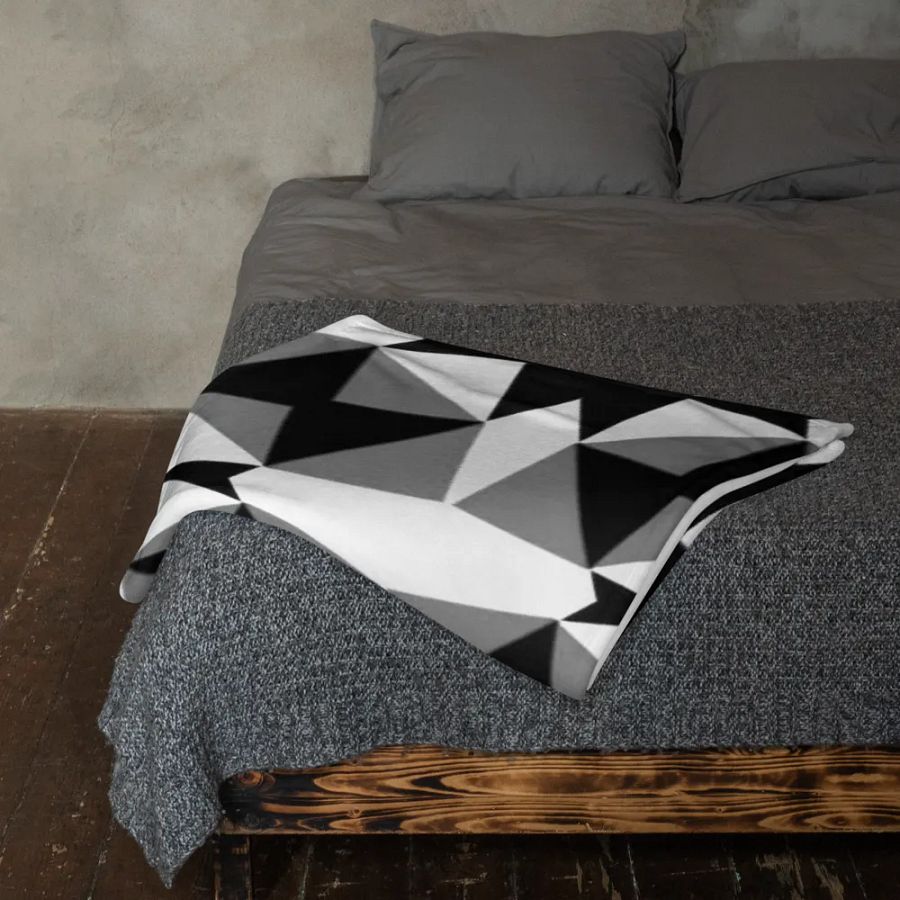 Black, White & Grey Geometric Throw Blanket product image (12)