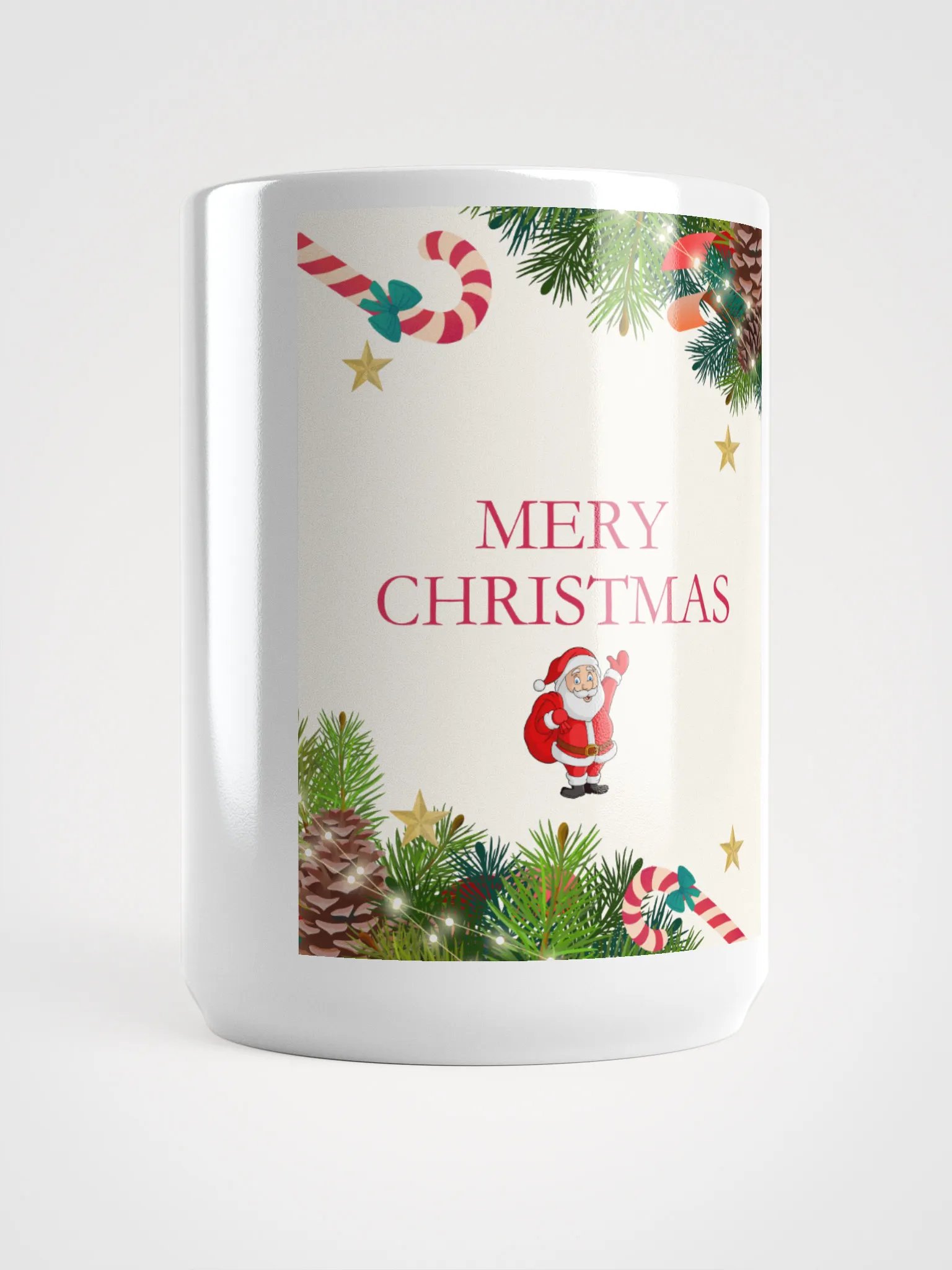 Santa's Greeting White Glossy Mug by Everlyn Riche product image (5)
