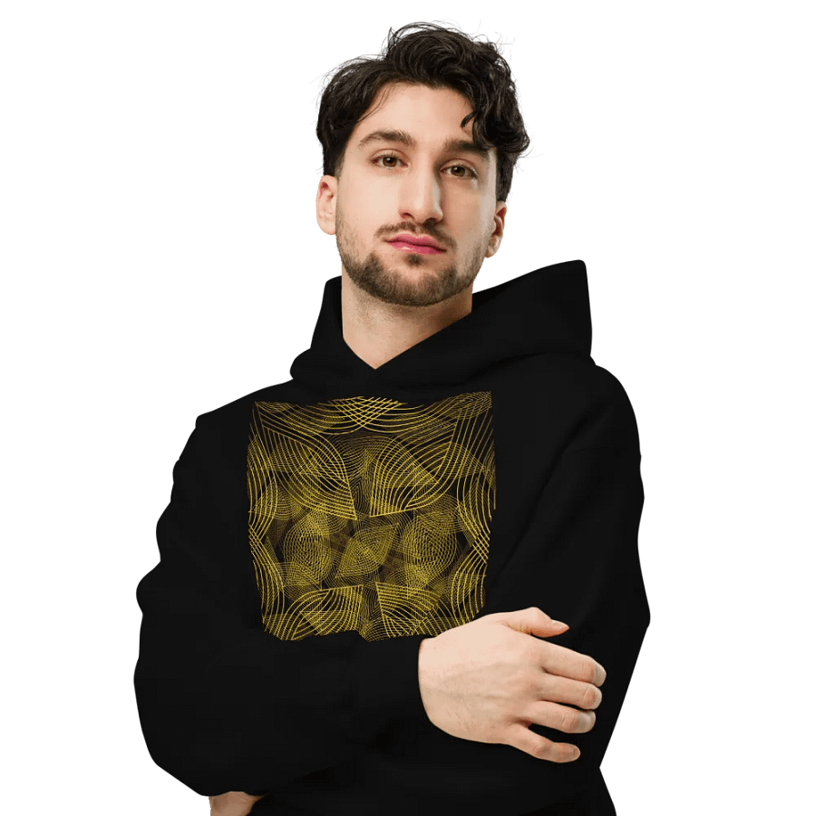 Hoodie with golden lines and leaf design product image (6)