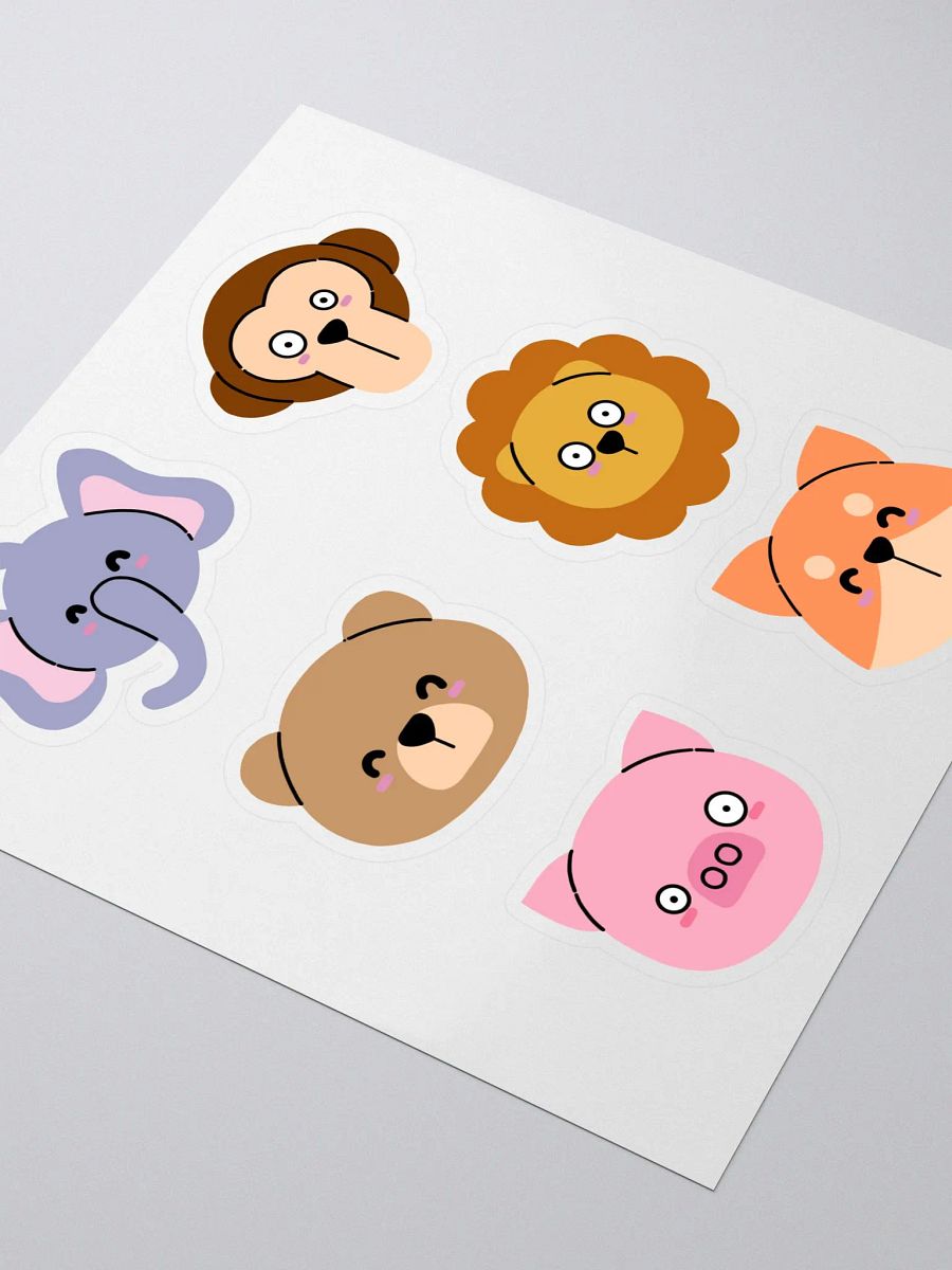 Whimsical Animal Faces Sticker Set product image (3)