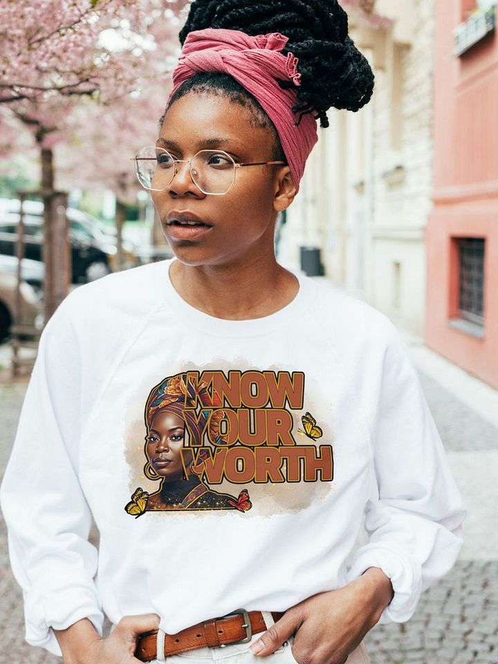 Beautiful Woman, Know Your Worth Premium Sweatshirt product image (1)