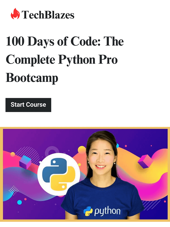 100 Days of Code: The Complete Python Pro Bootcamp product image (1)