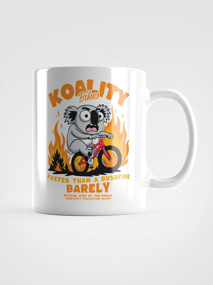Funny Koala Bike Mug – “Faster Than a Bushfire (Barely)” – Aussie Cycling Pun Gift product image (3)
