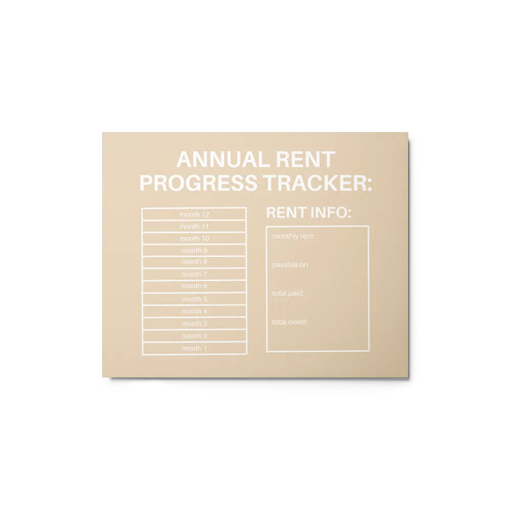ANNUAL RENT TRACKER (white design 7) product image (1)