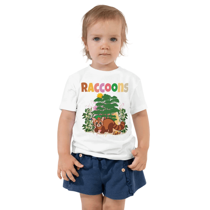 Raccoon Colorful Funny Cute Bella +Canvas Toddler T-Shirt – Funny Shirt, Best Gift for Kids product image (2)
