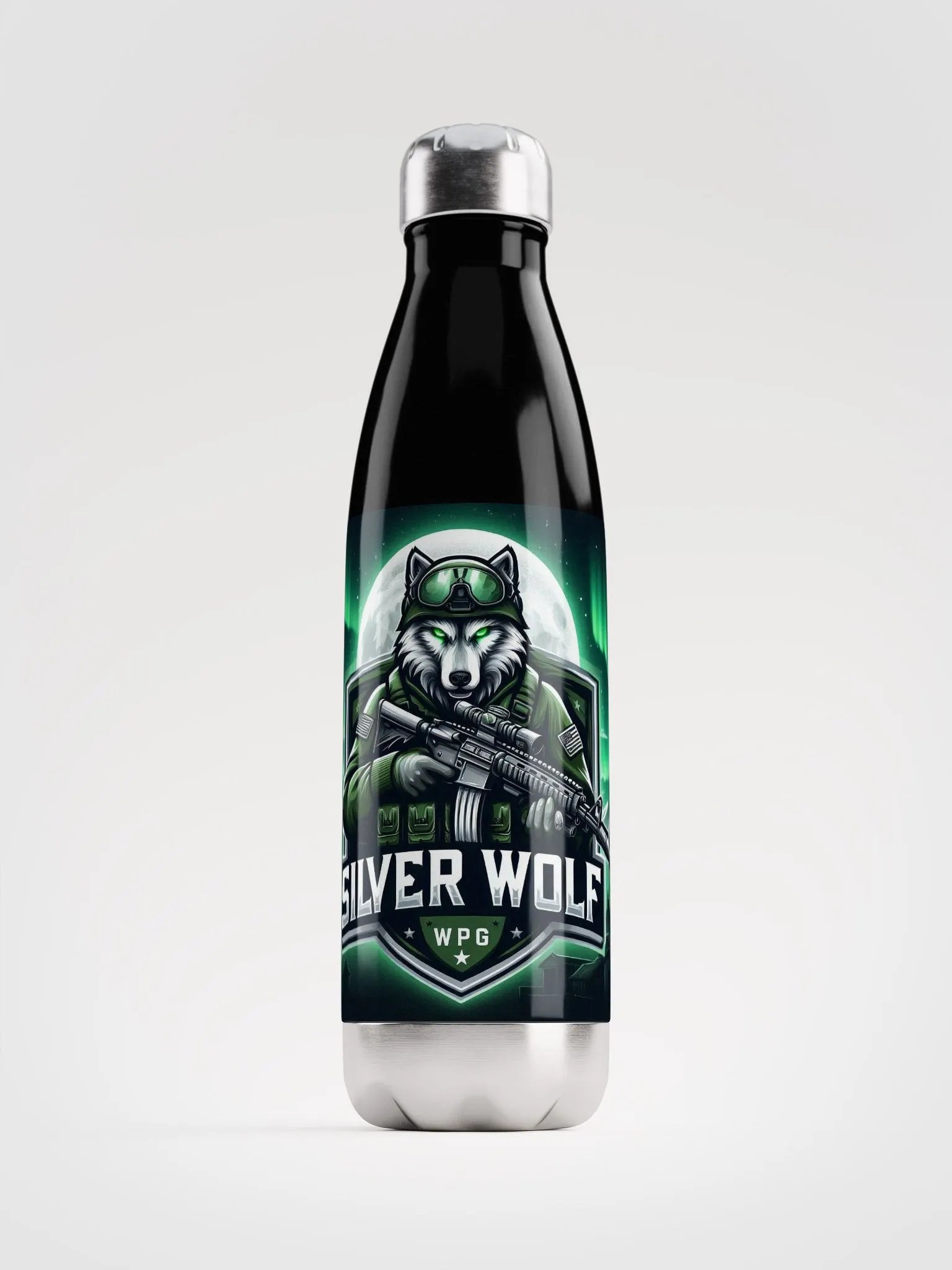 Silver Wolf Stainless Steel Water Bottle product image (1)