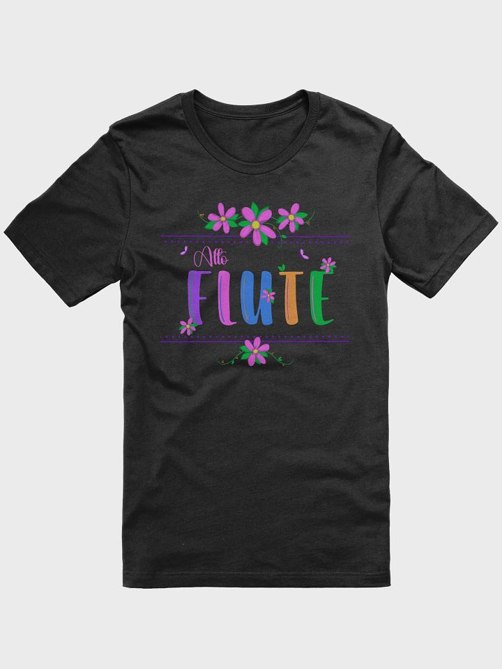 Unisex Fit - Floral Flute T Shirt (Bl or Wh)- Pink Alto Letters product image (1)