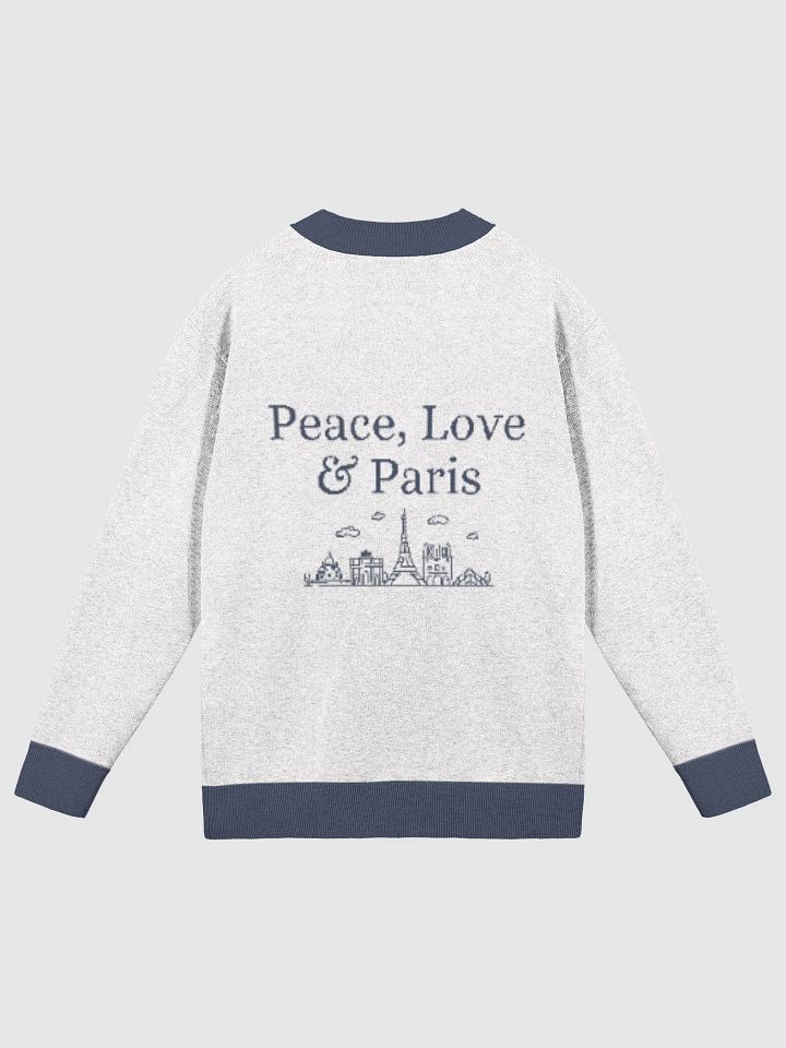 Peace, Love and Paris with Monuments Parisian Chic Knitted Cardigan product image (7)