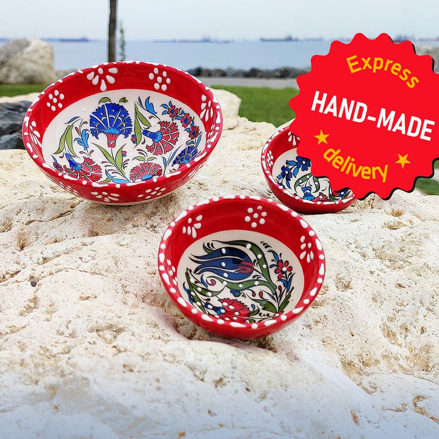 Ceramic snack bowl set, 7 pieces — handmade pottery, handmade ceramic, home decor, handmade gift, Turkish ceramic product image (3)