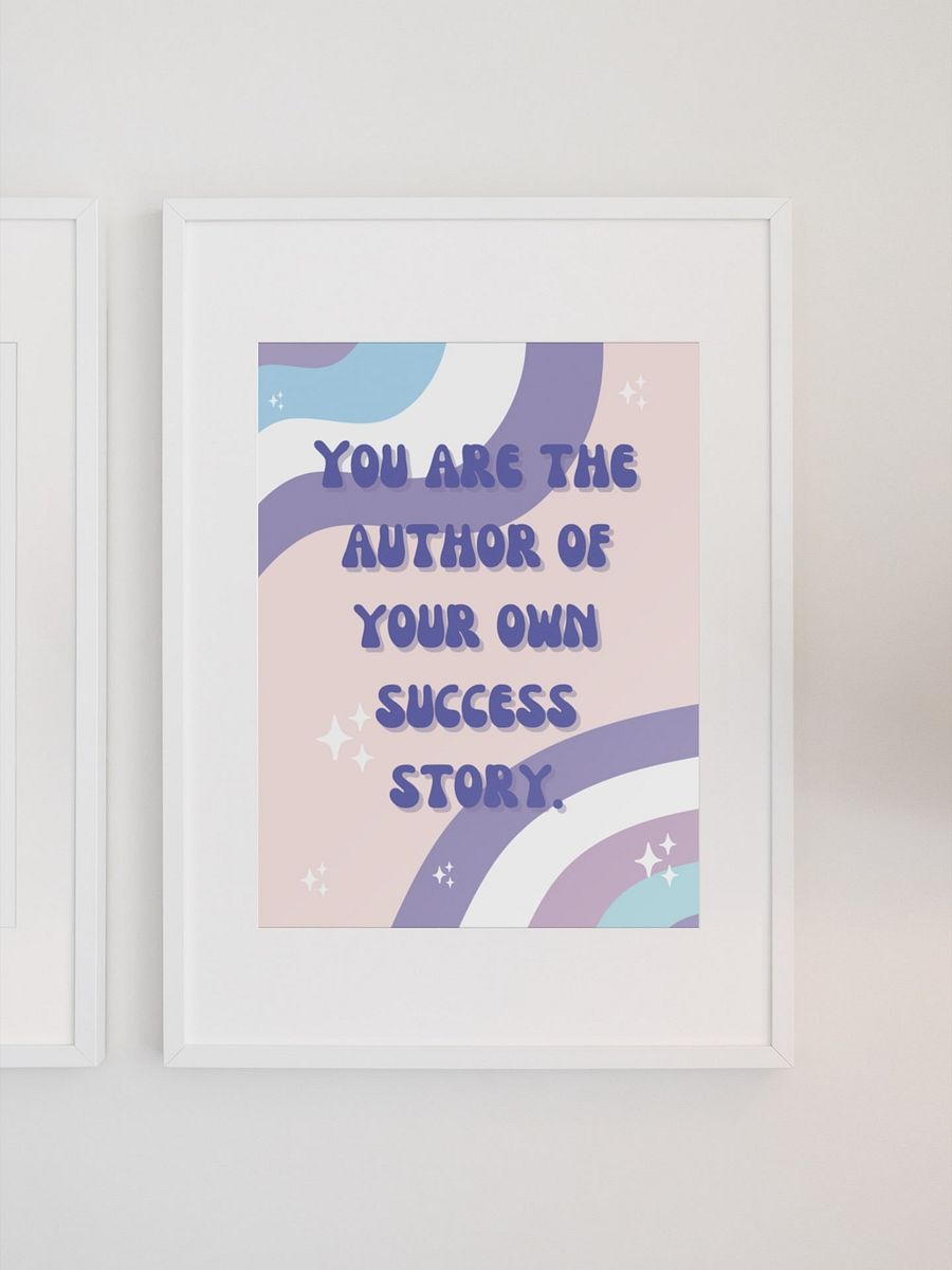 Pastel Rainbow Motivational Poster, Inspirational Success Story Wall Art, Positive Quote Print, Personal Growth Office Decor, Empowerment product image (1)