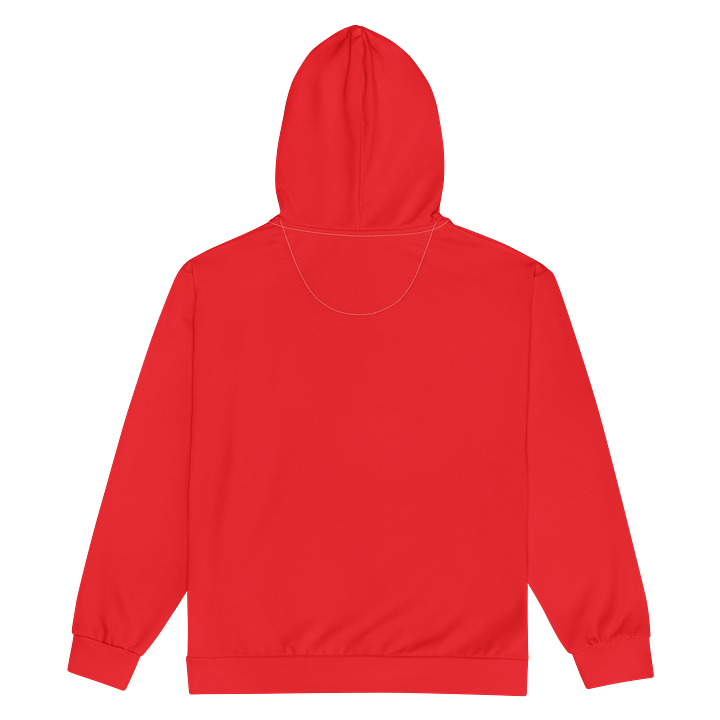 Tomato Red Solid Color Eco Friendly Unisex Zip Hoodie product image (2)