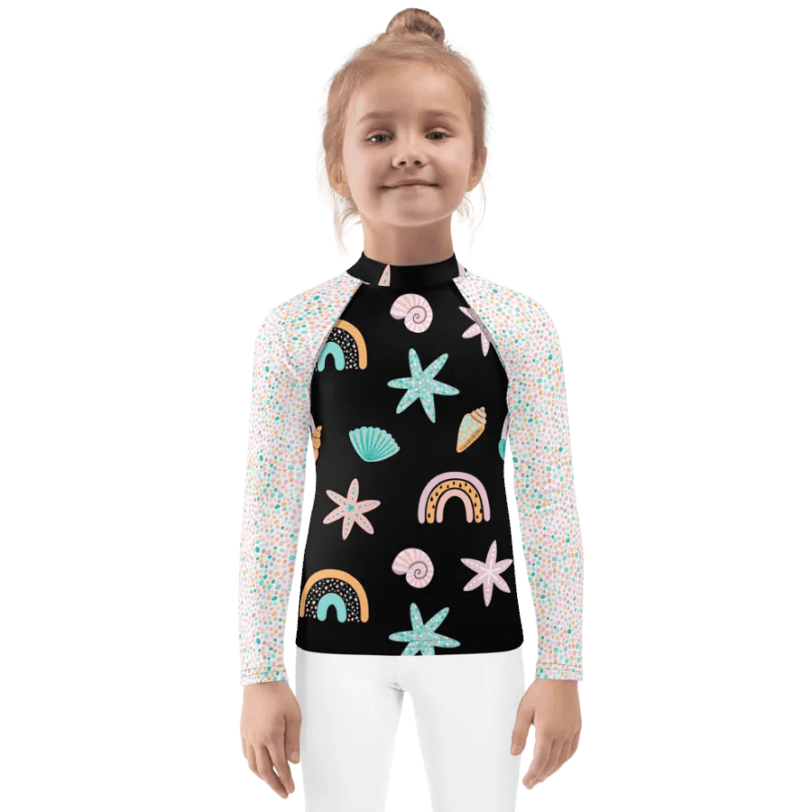 Summer Vibe Sea Shell Delight Rash Guard For Kids product image (1)