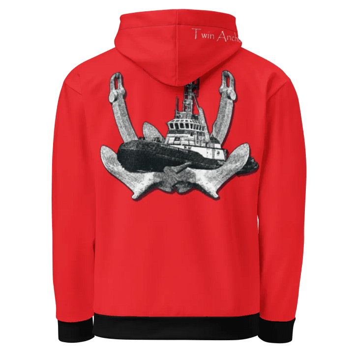 Red Twin Anchor Marco tug Hoodie product image (1)