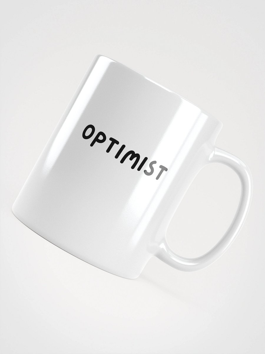 “OPTIMIST” Upbeat White Glossy Mug product image (4)