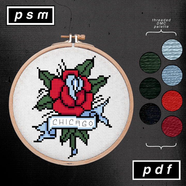Small Rose with 'Chicago' Banner Pattern product image (1)