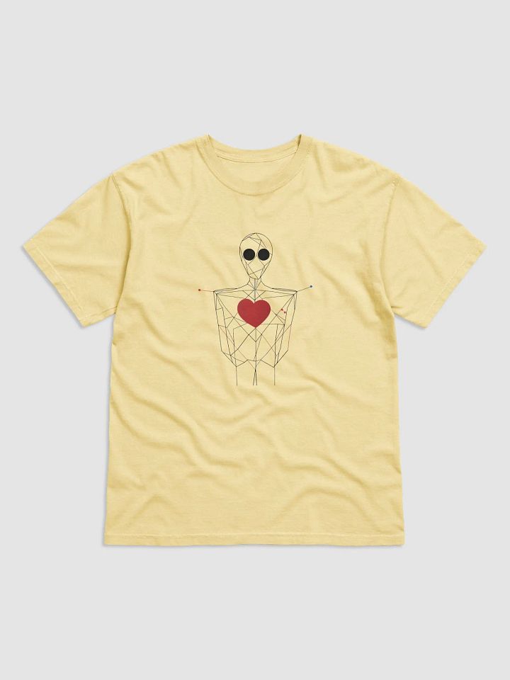 Minimal Line Art Man with Red Heart T-Shirt – Elegant and Modern Design Tee product image (4)