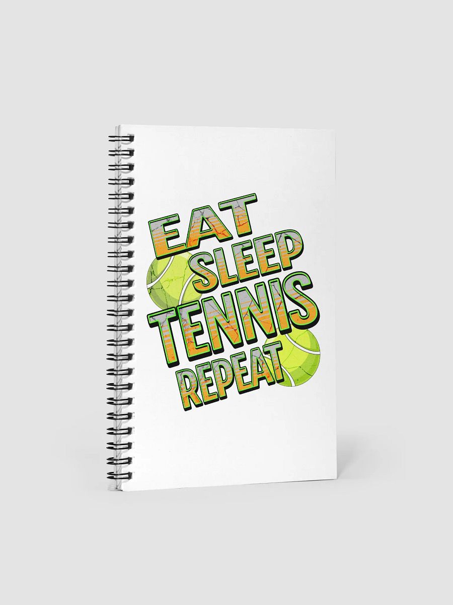 Eat Sleep Tennis Repeat Angle Ball Typography Spiral Notebook product image (2)