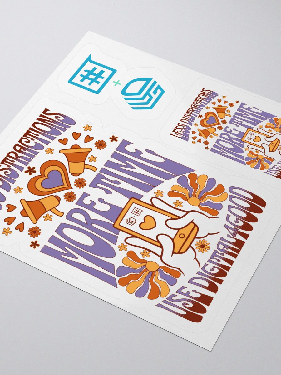 Less Distractions. More Time. Use Digital4Good Stickers product image (8)