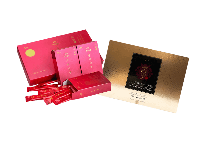 預售中，六月中旬發貨-參養禮盒：JEJUWELLING韓國濟州島紅海蔘修復飲1盒+金正煥蜂蜜紅蔘片1盒送阿里山高山烏龍茶1袋 product image (1)