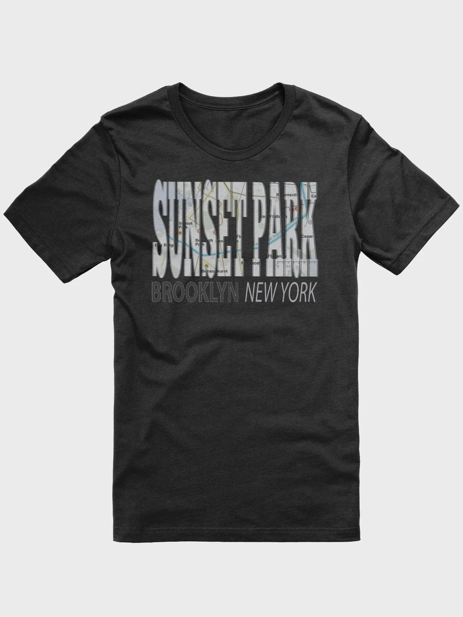Fun Cool Sunset Park Brooklyn New York with Subway Map T-Shirt product image (3)