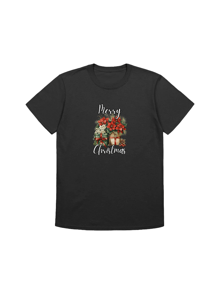 Poincettias and Gifts Christmas Unisex T-Shirt product image (3)
