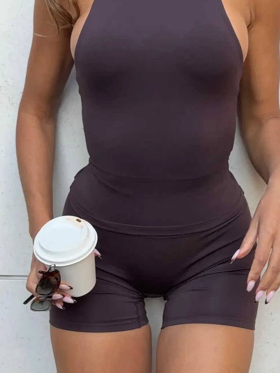Halter Neck Cami and Shorts Active Set product image (2)