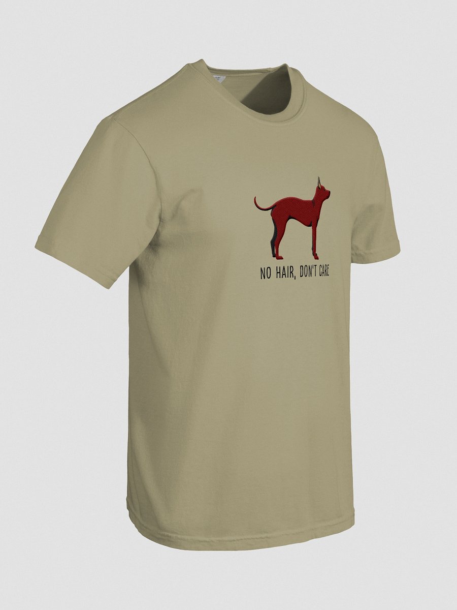 No Hair, Don't Care T-Shirt(Embroidered) of an American Hairless Terrier(Chocolate) product image (18)