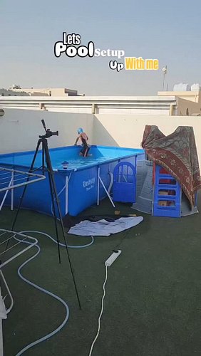 Bestway Pool installed on home terrace by cool mom for her kids!

Easy to install. 
Budget friendly.
Lasts several seasons. 
...