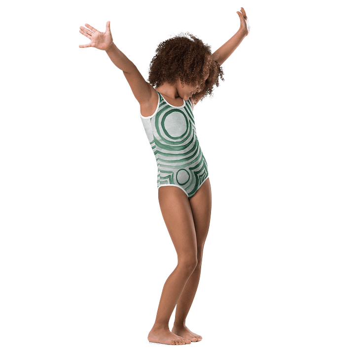 "Green Swirl" Kid's One Piece Swimsuit product image (1)