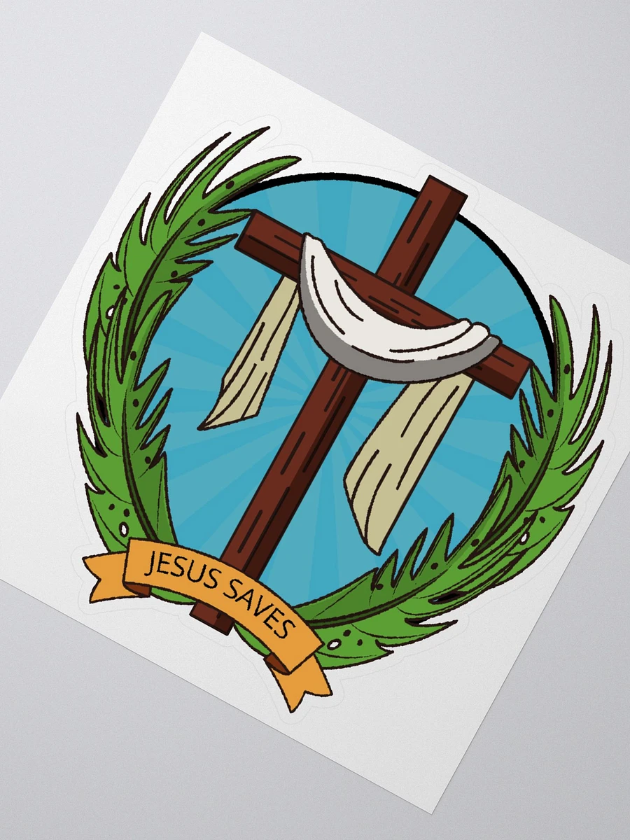 Palm Sunday Jesus Saves Cross Sticker product image (1)