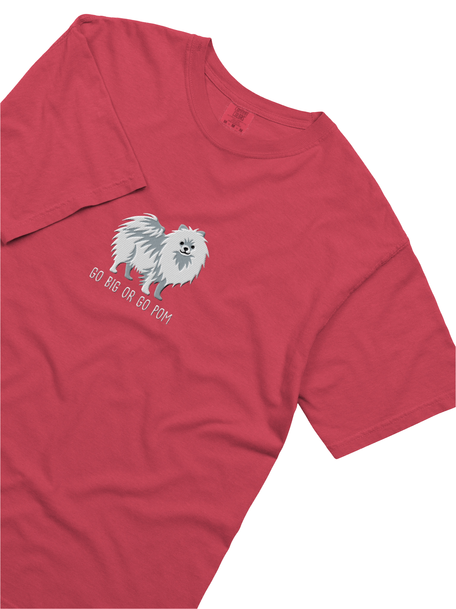 Go Big or Go Pom T-Shirt(Embroidered) of a Pomeranian(White) product image (45)