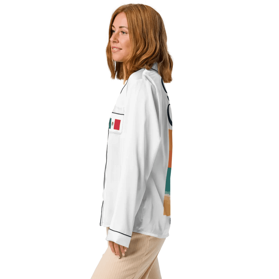 All-Over Print Women's Long Sleeve Pajama Top – Cozy, Stylish, and Perfect for Sleep product image (4)