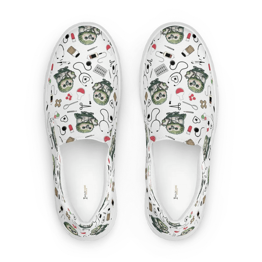 Cute Medical Kakapo Slip-On Canvas Shoes (White) product image (5)