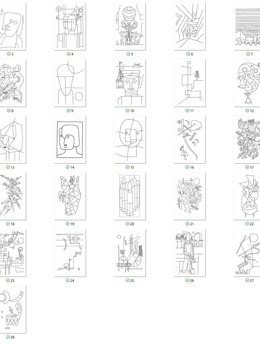 PDF, PNG - Coloring The Masters Kandinsky, Klee & Seiwert Coloring Book product image (7)
