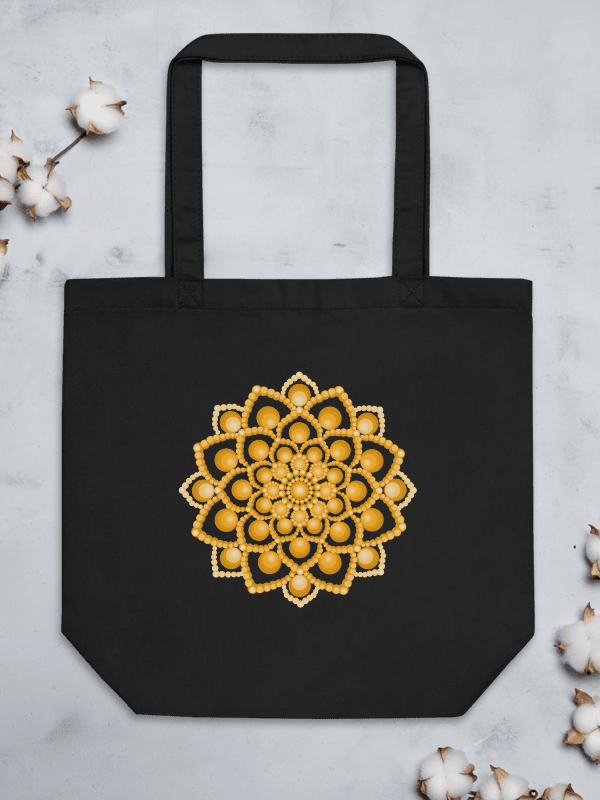 Orange Flower Mandala Organic Eco-Friendly Tote Bag product image (2)