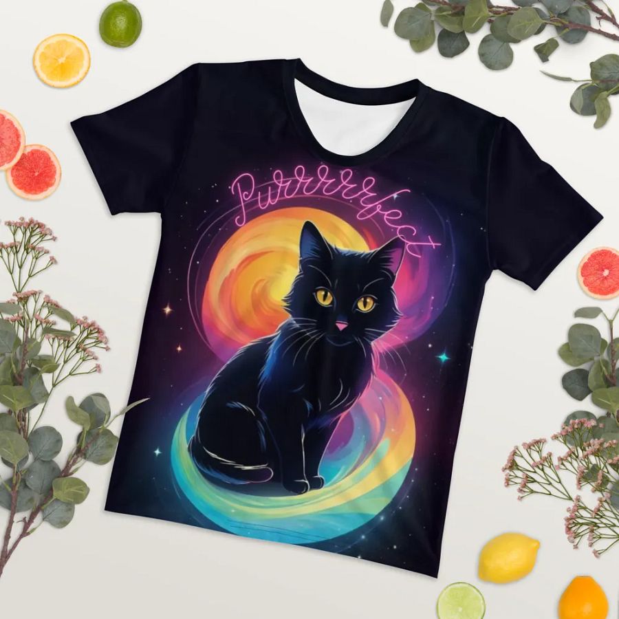 Cat Purrrrfect All Over Print T-shirt product image (7)