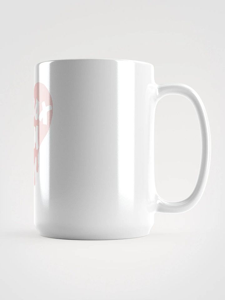 HOT BOX FAM TRANSPARENT PALE PINK HEART LOGO COFFEE MUG product image (1)