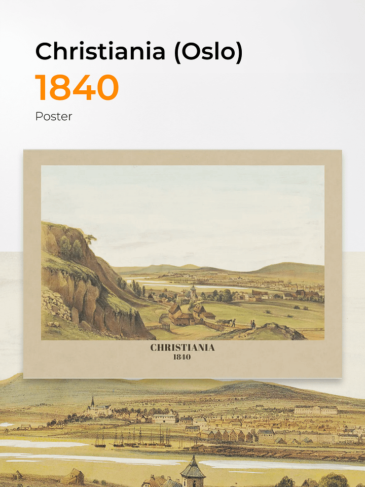 Christiania 1840 Poster Print - Restored Historic City View (Unframed) product image (1)