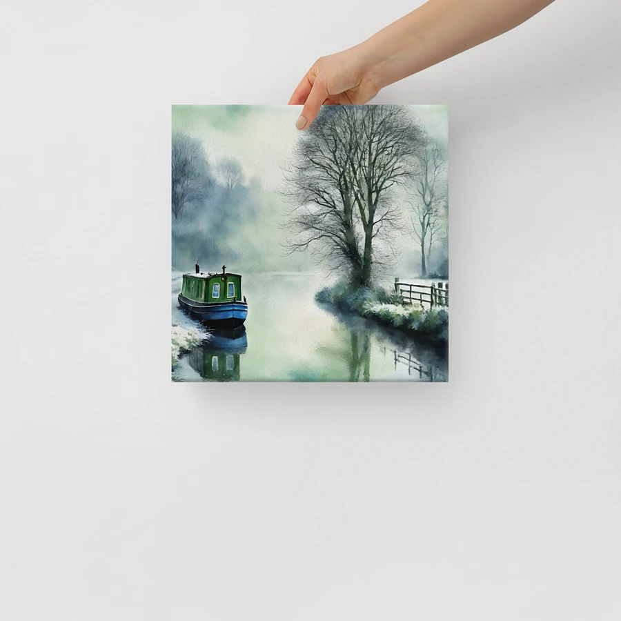 Narrow Boat In Winter Watercolour Wall Art product image (14)