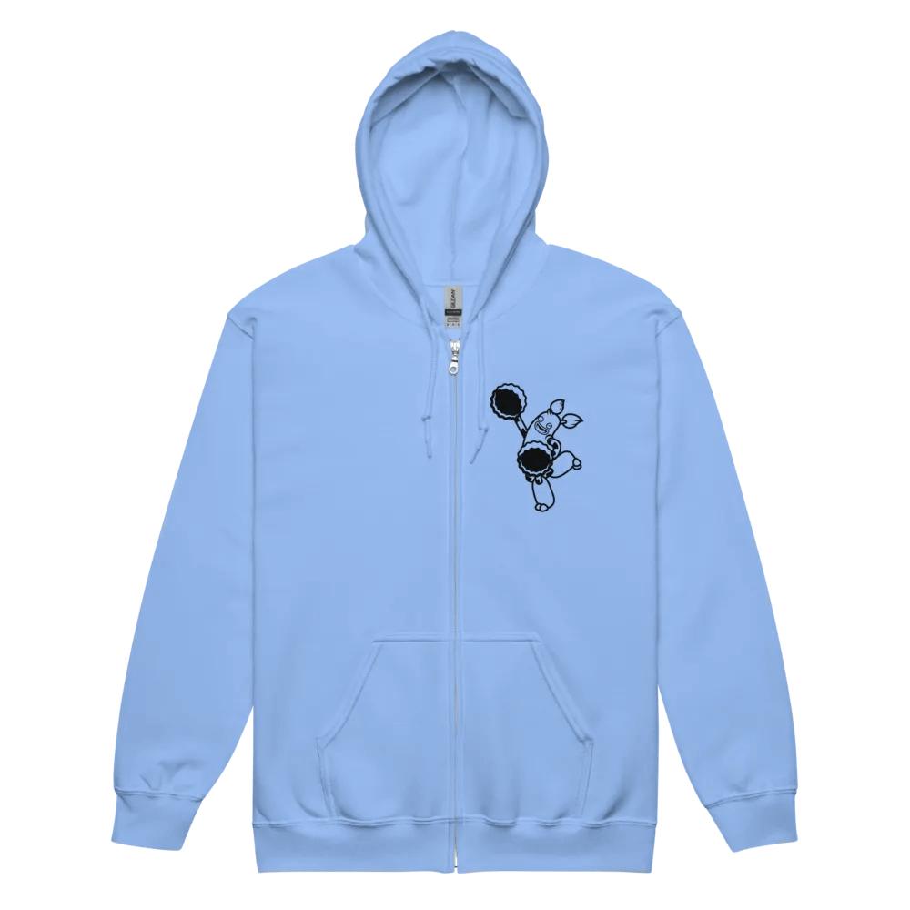 PomPom Single Color (Black on Light) Zip-up Hoodie product image (2)