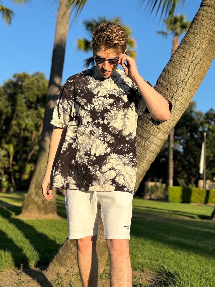 Nice. Embroidered Tie Dye Tee (Black/White) product image (12)
