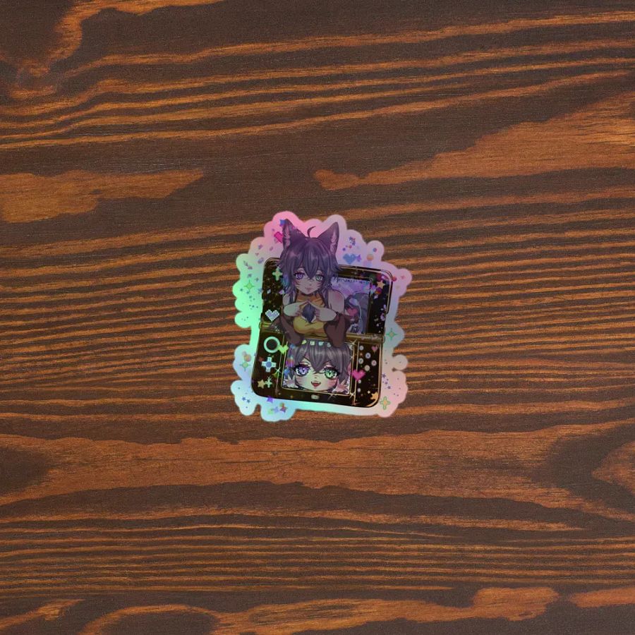 WolfcatRisi Gamer Waifu Holographic Sticker product image (5)
