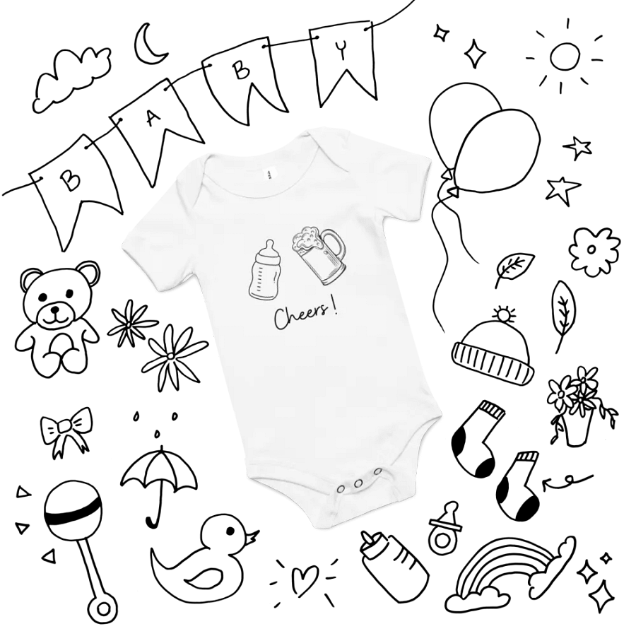 Baby Bottle and Beer Stein - Baby Short Sleeve Onesie product image (12)