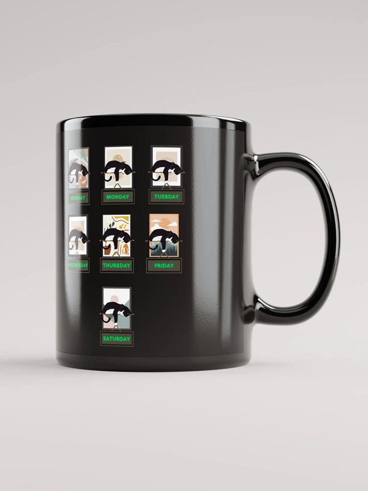 Cats Days of The Week Black Mug product image (1)