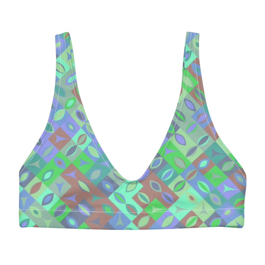 Colorful Vector Patterns Design Padded Bikini Top - v7 product image (3)